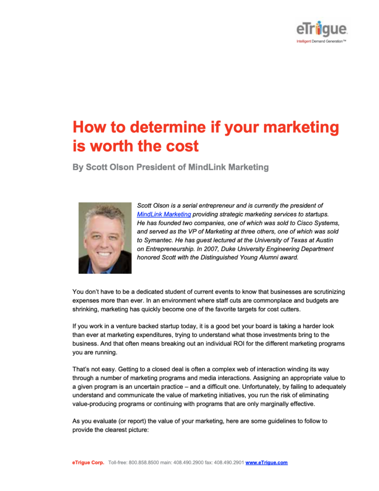 How to determine if your marketing is worth the cost